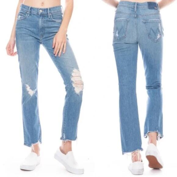 MOTHER Denim - Mother Superior The Insider Ankle Chew in Destroyed Bills Distressed Women 25